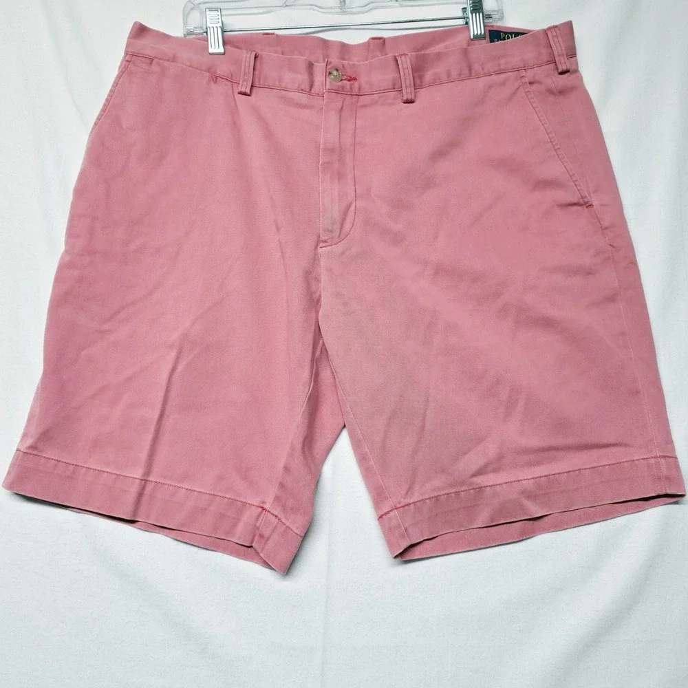 Polo Ralph Lauren Chino Shorts Men's 38 Pink Cotton Classic Fit Stain On Leg